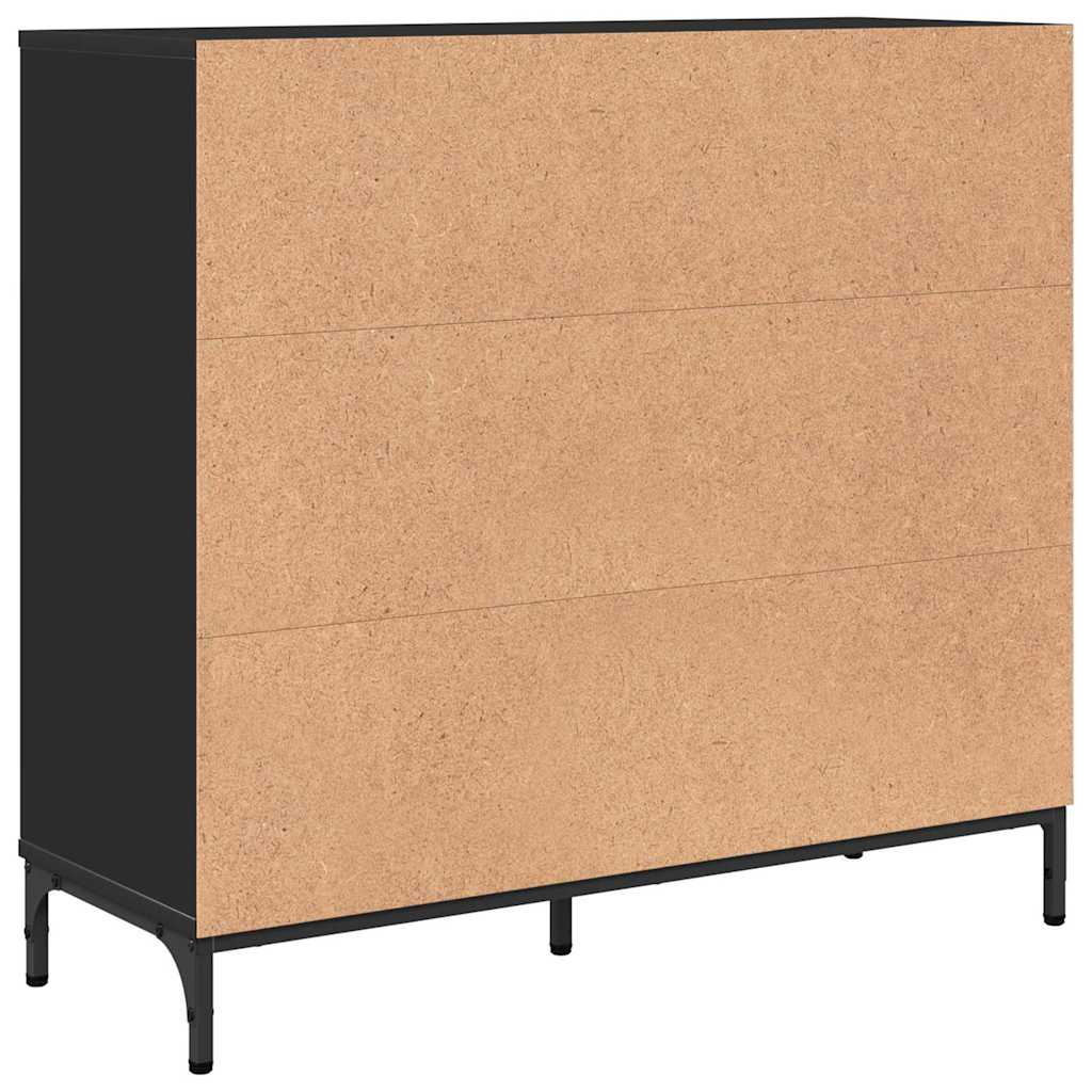 Buffet Noir 89,5 x 33 x 82 cm Bois d'ingénierie