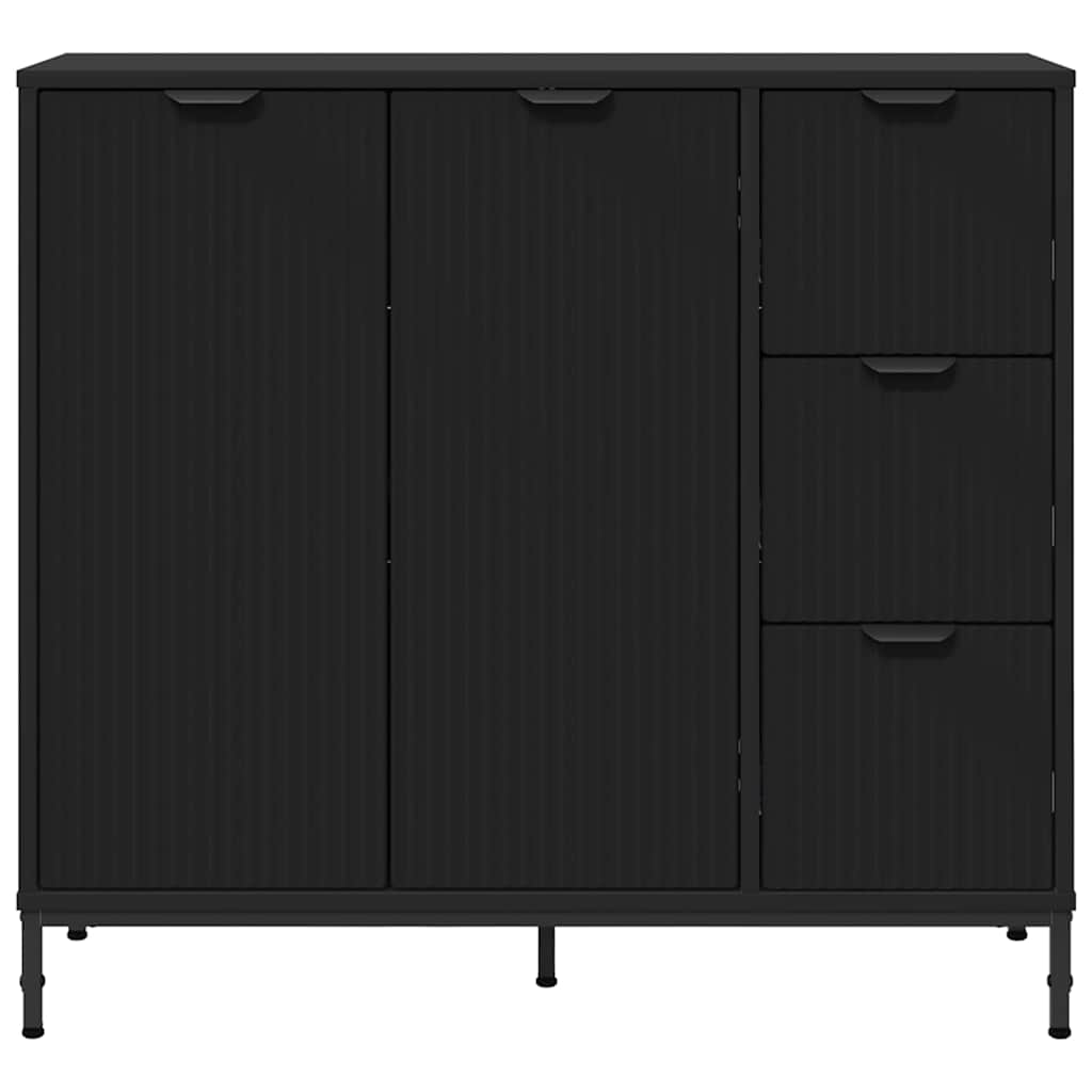 Buffet Noir 89,5 x 33 x 82 cm Bois d'ingénierie