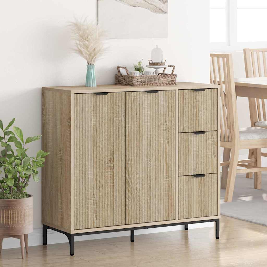 Buffet Chêne sonoma 89,5 x 33 x 82 cm Bois d'ingénierie - XIOS