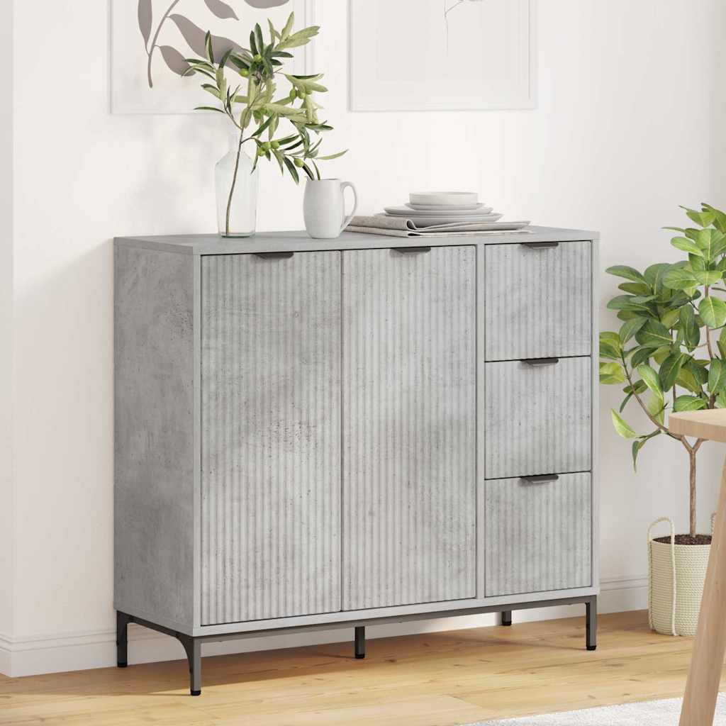 Buffet Gris béton 89,5 x 33 x 82 cm Bois d'ingénierie - XIOS