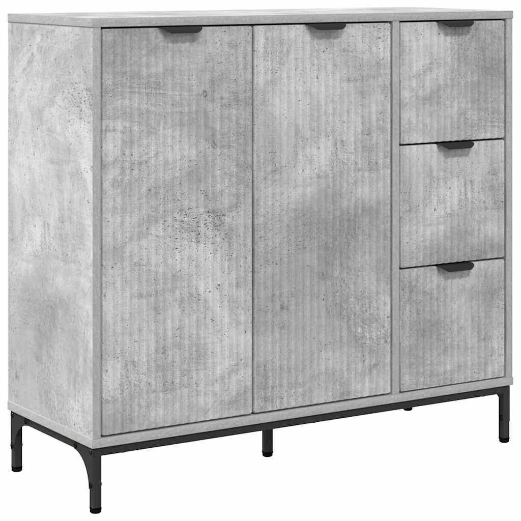 Buffet Gris béton 89,5 x 33 x 82 cm Bois d'ingénierie - XIOS