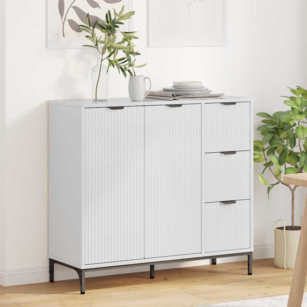 Buffet Blanc brillant 89,5 x 33 x 82 cm Bois d'ingénierie - XIOS