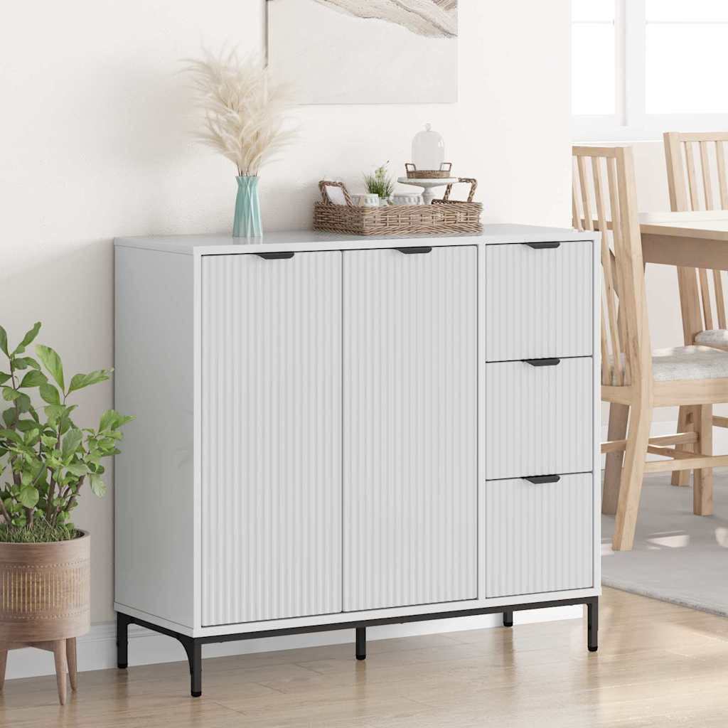 Buffet Blanc brillant 89,5 x 33 x 82 cm Bois d'ingénierie - XIOS