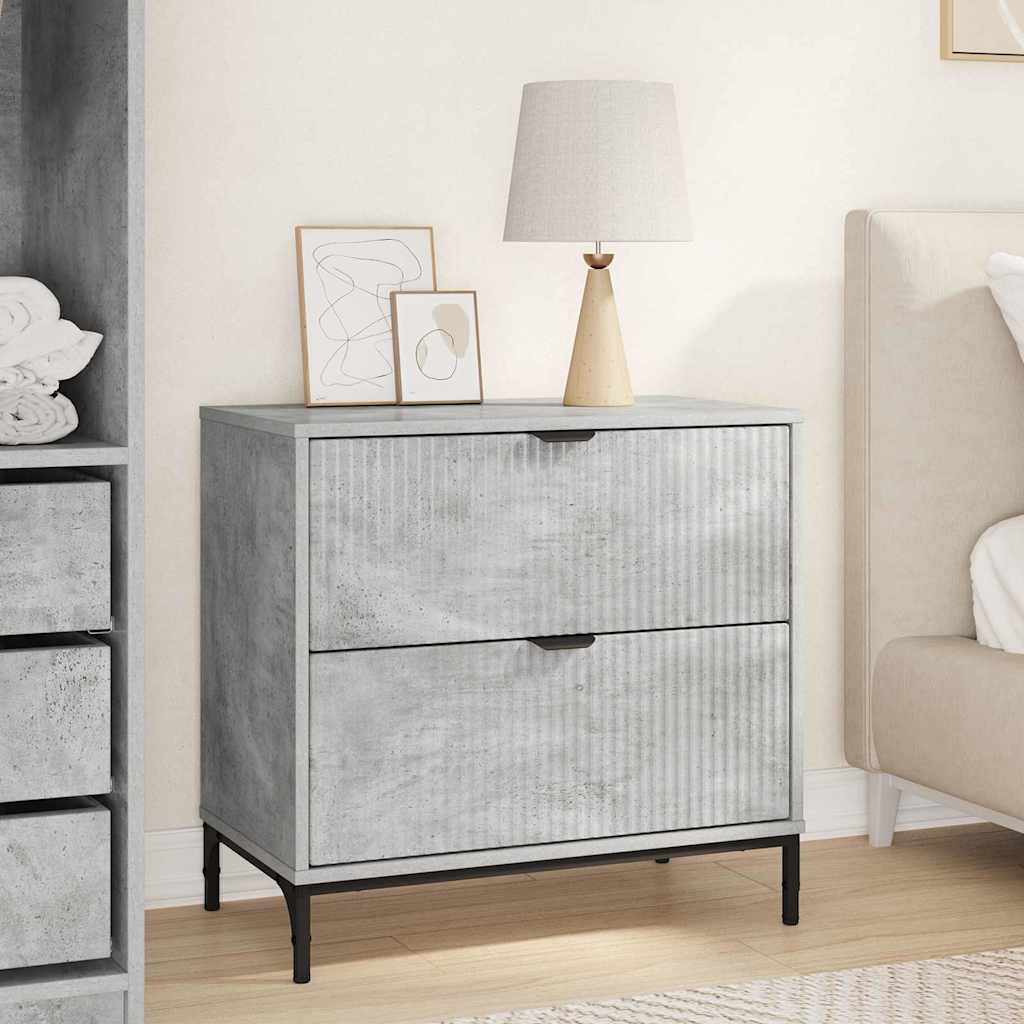 Table de chevet Gris béton 63,5 x 36 x 61 cm Bois d'ingénierie - XIOS