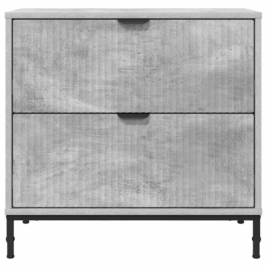 Table de chevet Gris béton 63,5 x 36 x 61 cm Bois d'ingénierie - XIOS