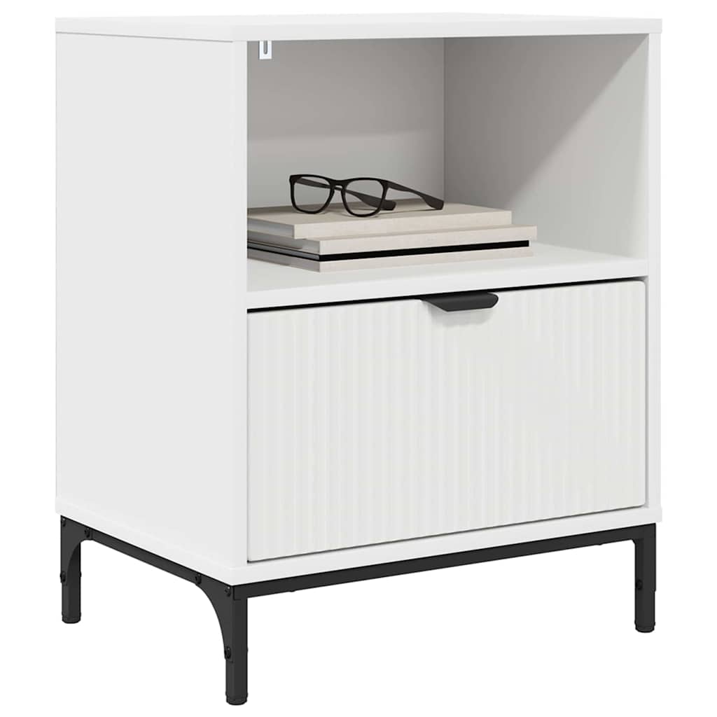 Cabinet de chevet Blanc 49 x 36 x 61 cm Bois d'ingénierie - XIOS