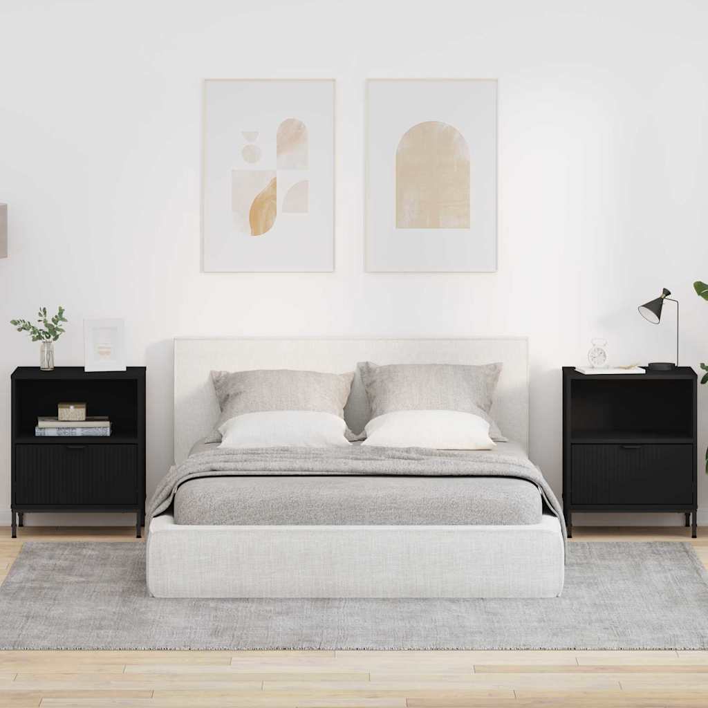 Tables de chevet 2 pcs Noir 49 x 36 x 61 cm Bois d'ingénierie - XIOS