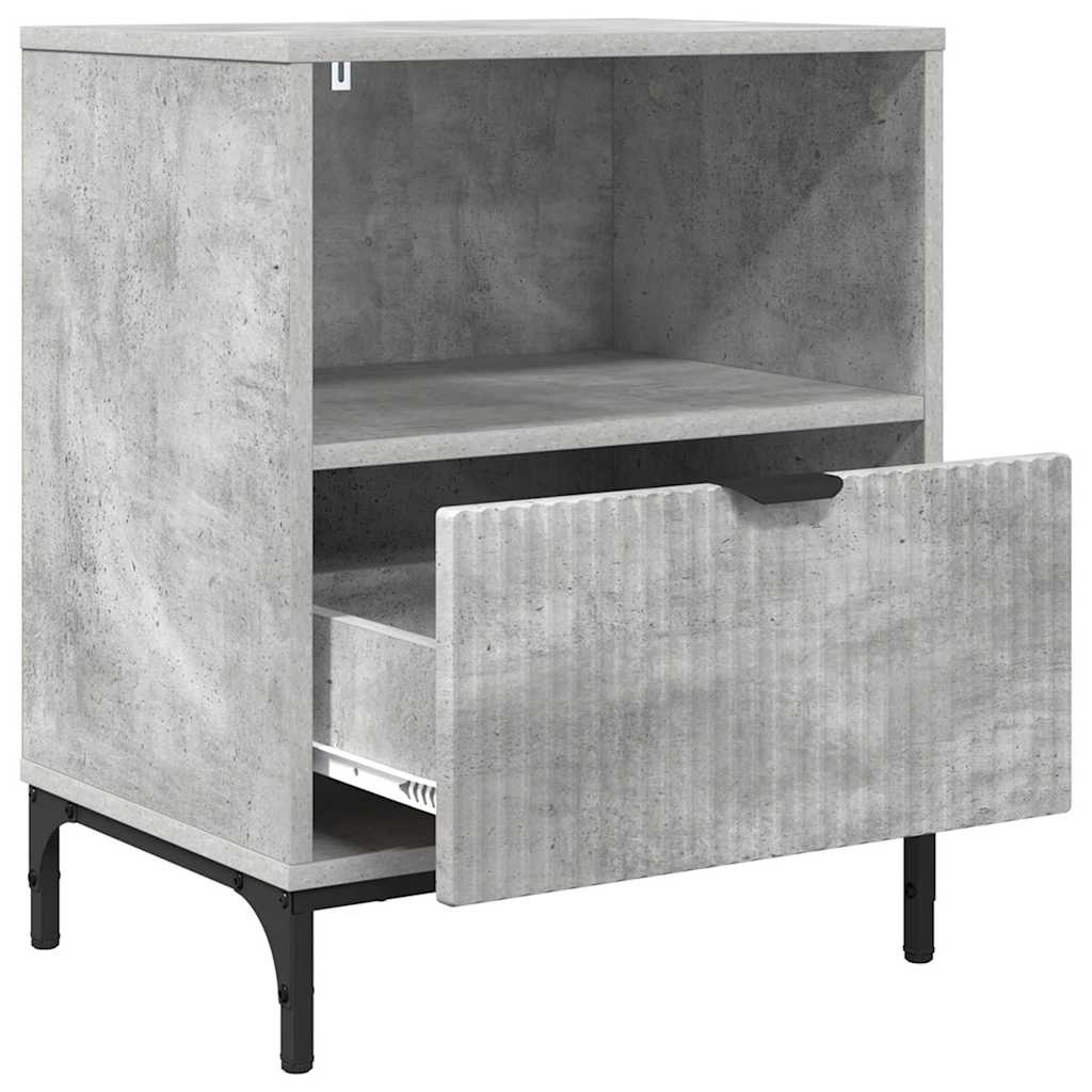 Tables de chevet avec tiroir 2 pcs Gris béton 49 x 36 x 61 cm - XIOS