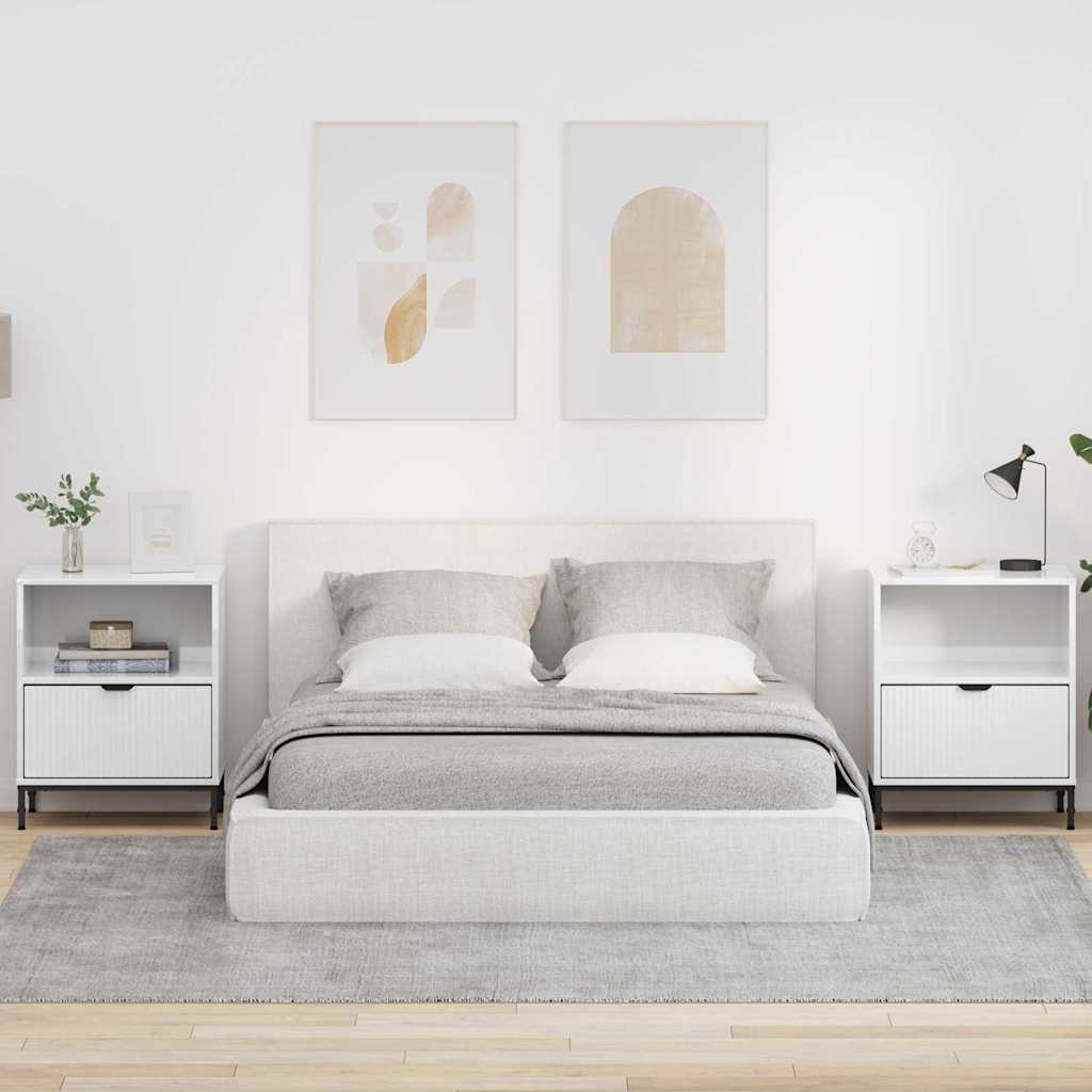 Tables de chevet 2 pcs Blanc brillant 49 x 36 x 61 cm - XIOS