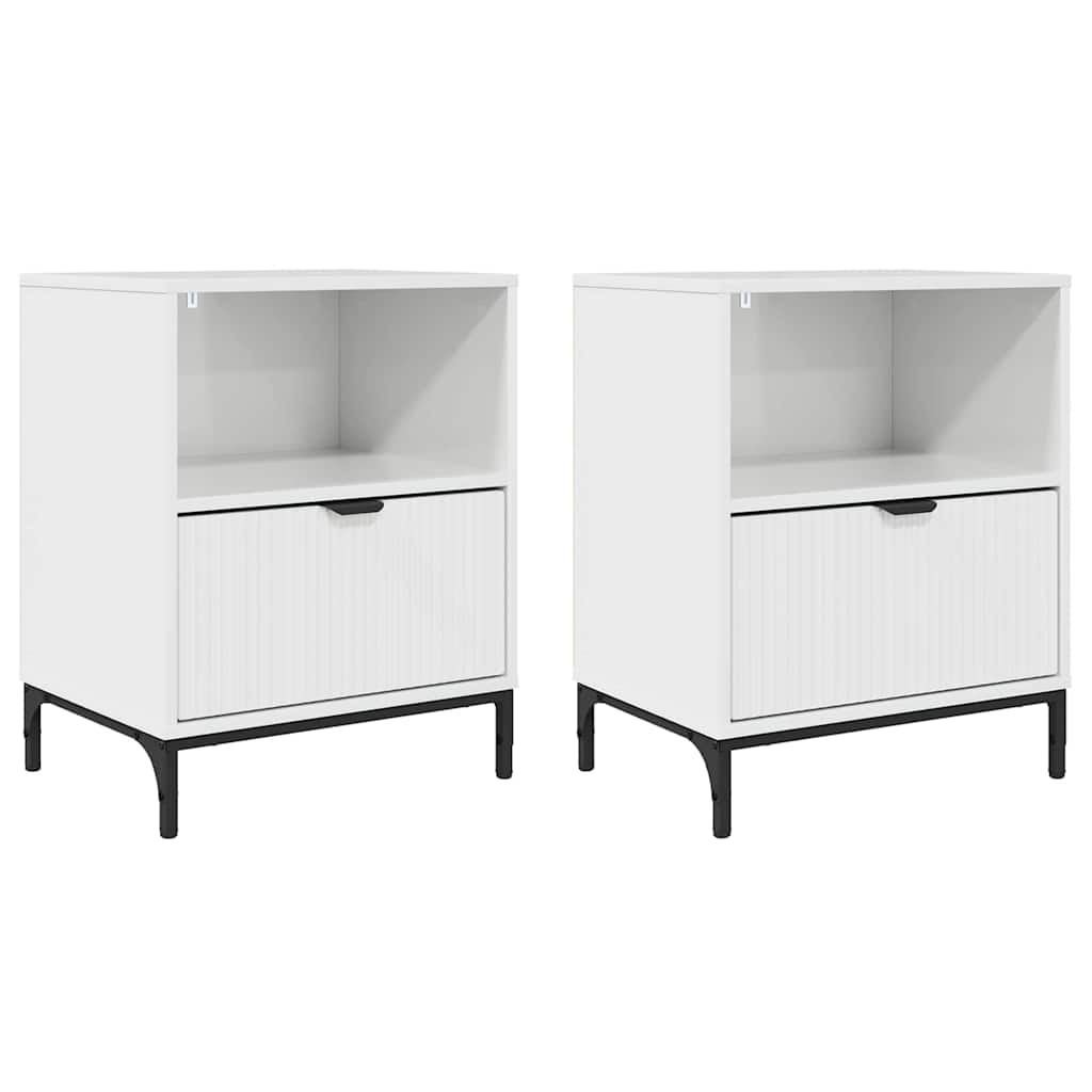 Tables de chevet 2 pcs Blanc brillant 49 x 36 x 61 cm - XIOS