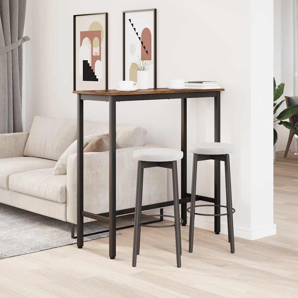table Chêne fumé 100 x 40 x 100,5 cm Bois d'ingénierie et acier - XIOS