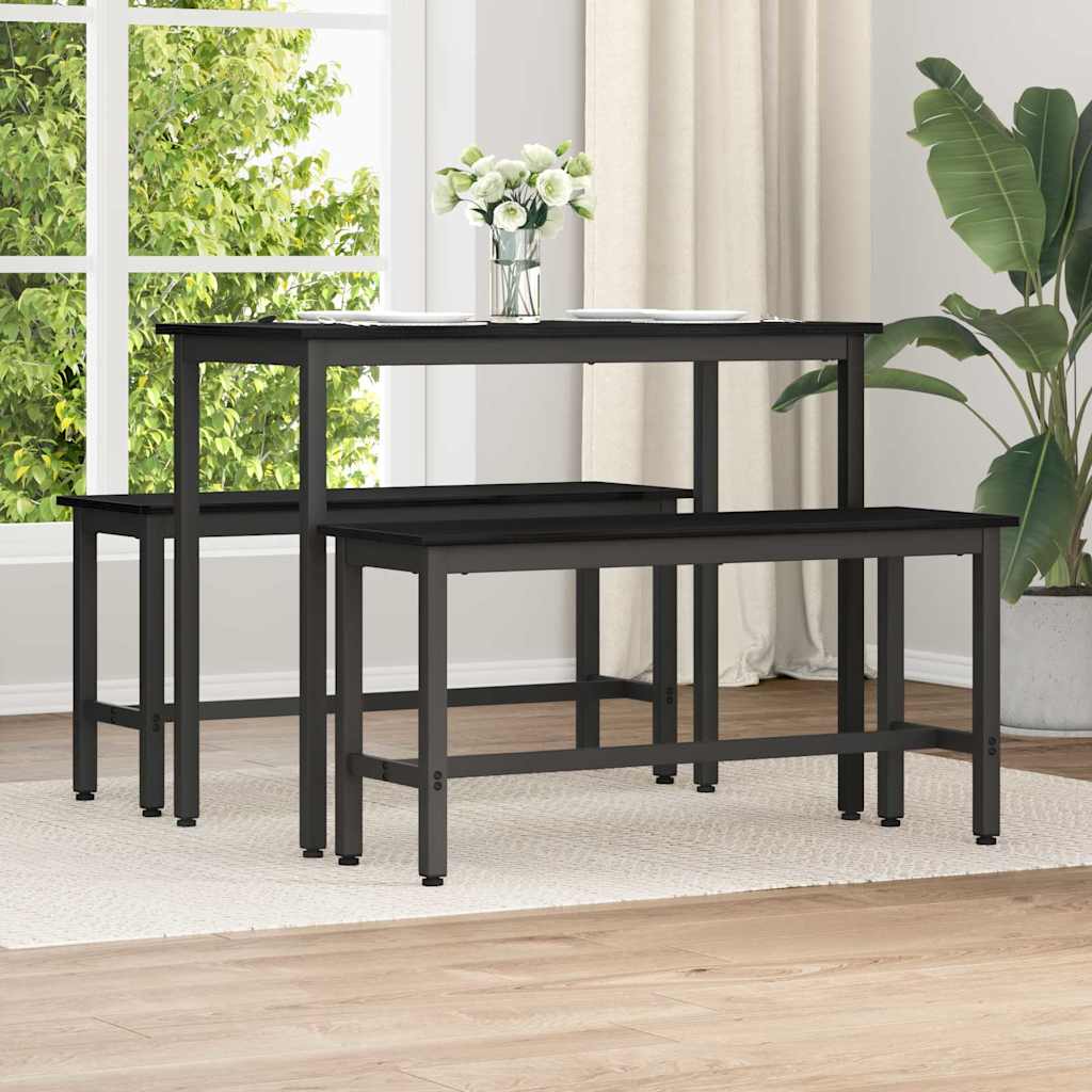 Banc de salle à manger 2 pcs Chêne noir 100 x 32,5 x 48,5 cm - XIOS