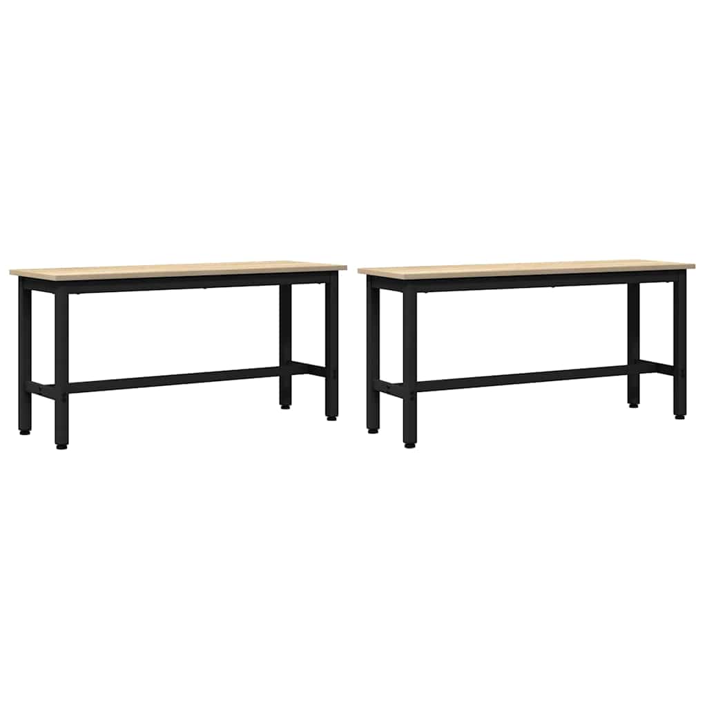 Banc de salle à manger 2 pcs Chêne Sonoma 100 x 32,5 x 48,5 cm - XIOS