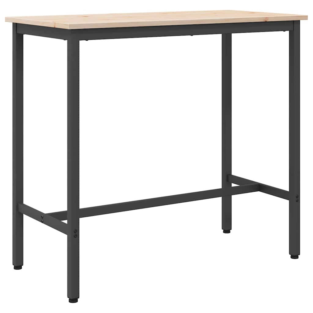 table Naturel 100 x 50 x 91 cm Bois d'ingénierie et acier - XIOS