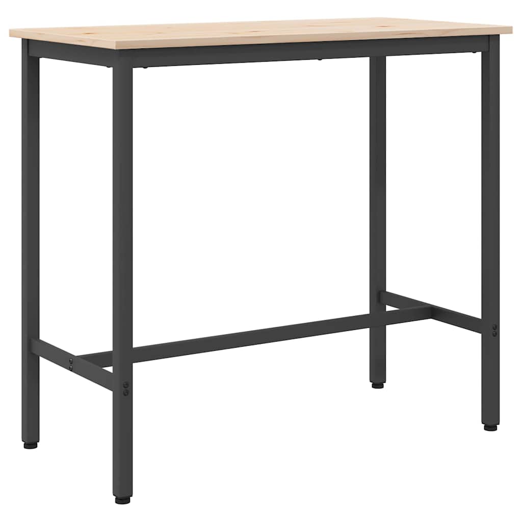 table Naturel 100 x 50 x 91 cm Bois d'ingénierie et acier - XIOS