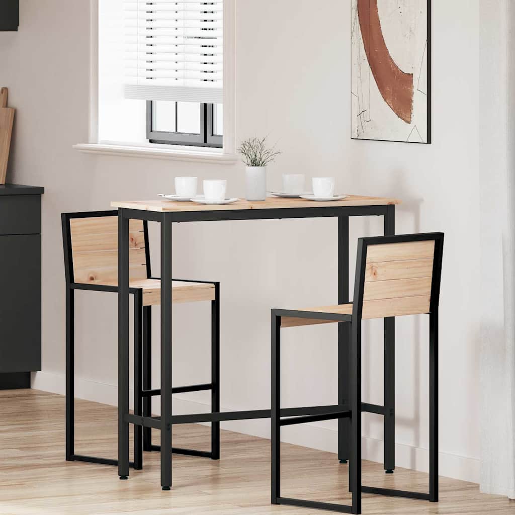 table Naturel 100 x 40 x 101 cm Bois d'ingénierie et acier - XIOS
