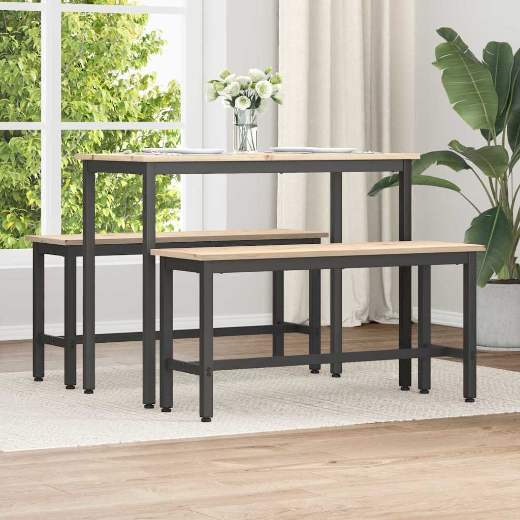 Bancs de Salle à Manger 2 pcs Naturel 100 x 32,5 x 49 cm - XIOS