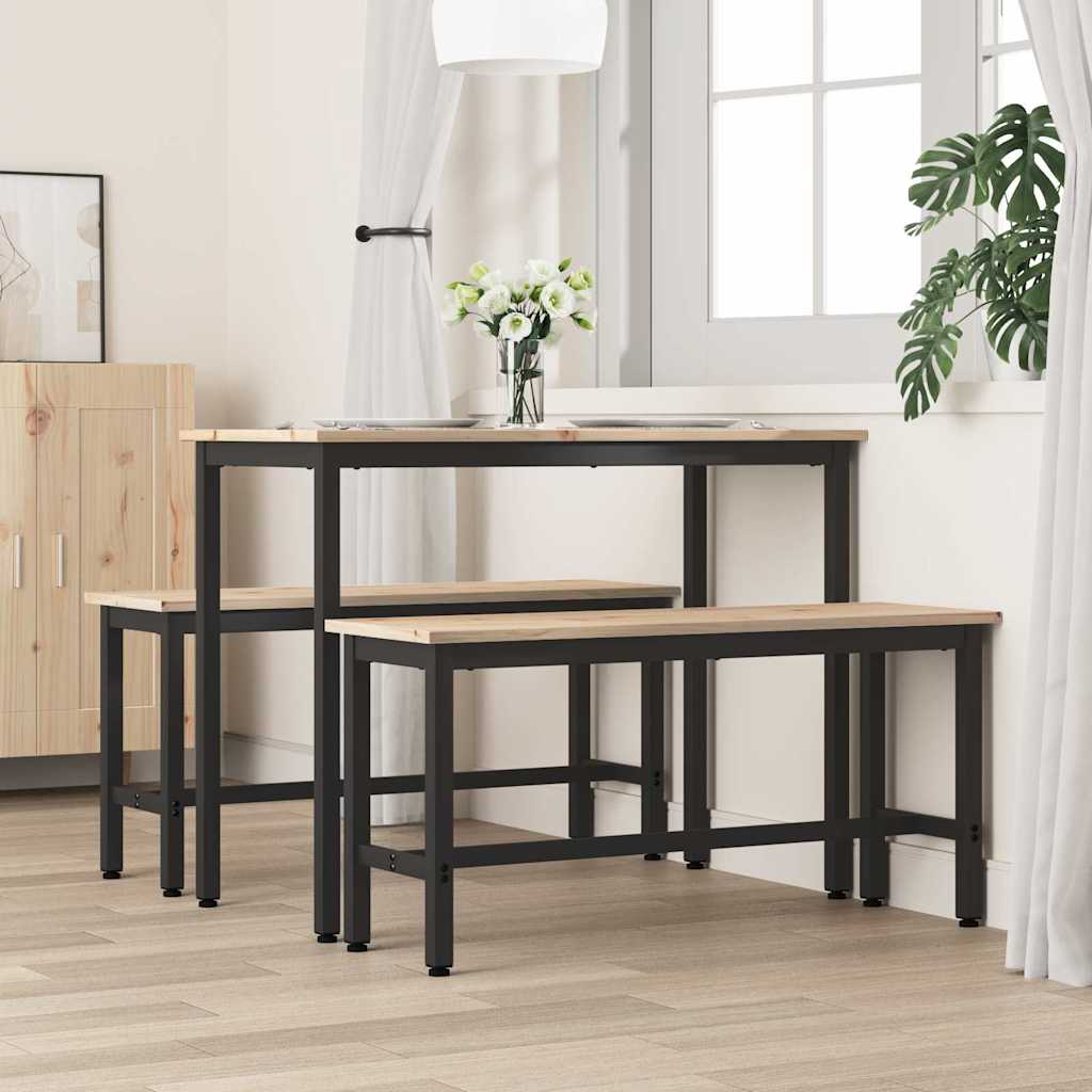 Bancs de Salle à Manger 2 pcs Naturel 100 x 32,5 x 49 cm - XIOS
