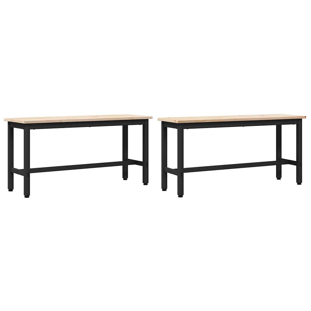 Bancs de Salle à Manger 2 pcs Naturel 100 x 32,5 x 49 cm - XIOS