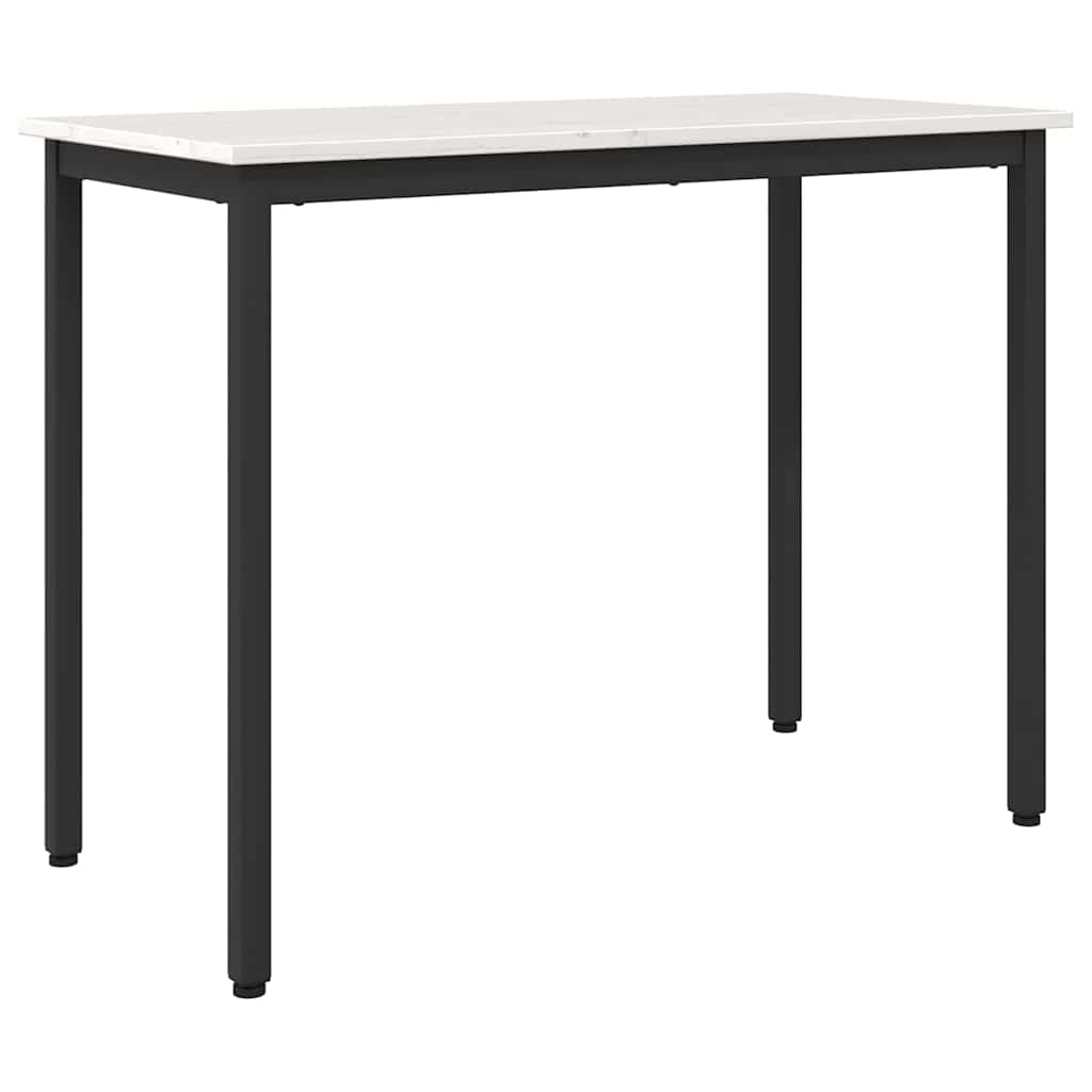 table Blanc 100 x 50 x 77 cm Bois d'ingénierie et acier - XIOS