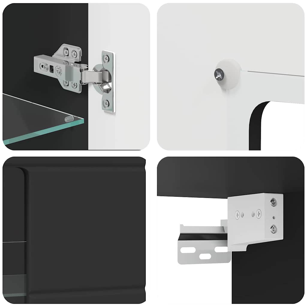 Meuble mural avec porte Noir 55 x 29 x 100 cm Bois d'ingénierie - XIOS