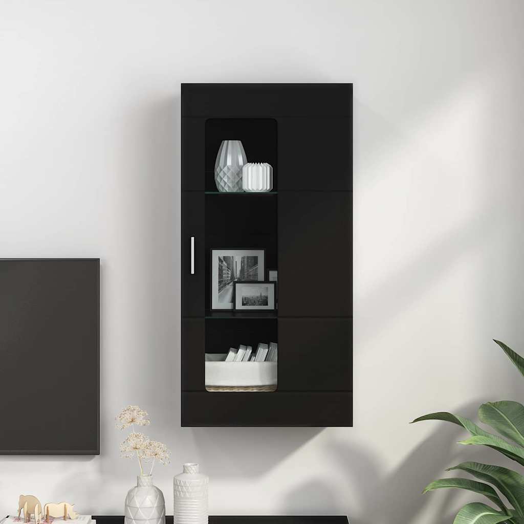 Meuble mural avec porte Noir 55 x 29 x 100 cm Bois d'ingénierie - XIOS