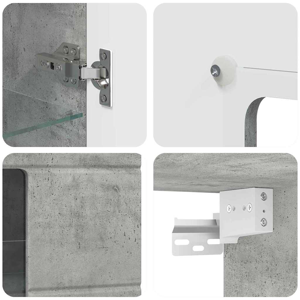 Cabinet en Bois Gris béton 50 x 29 x 100 cm Bois d'ingénierie - XIOS