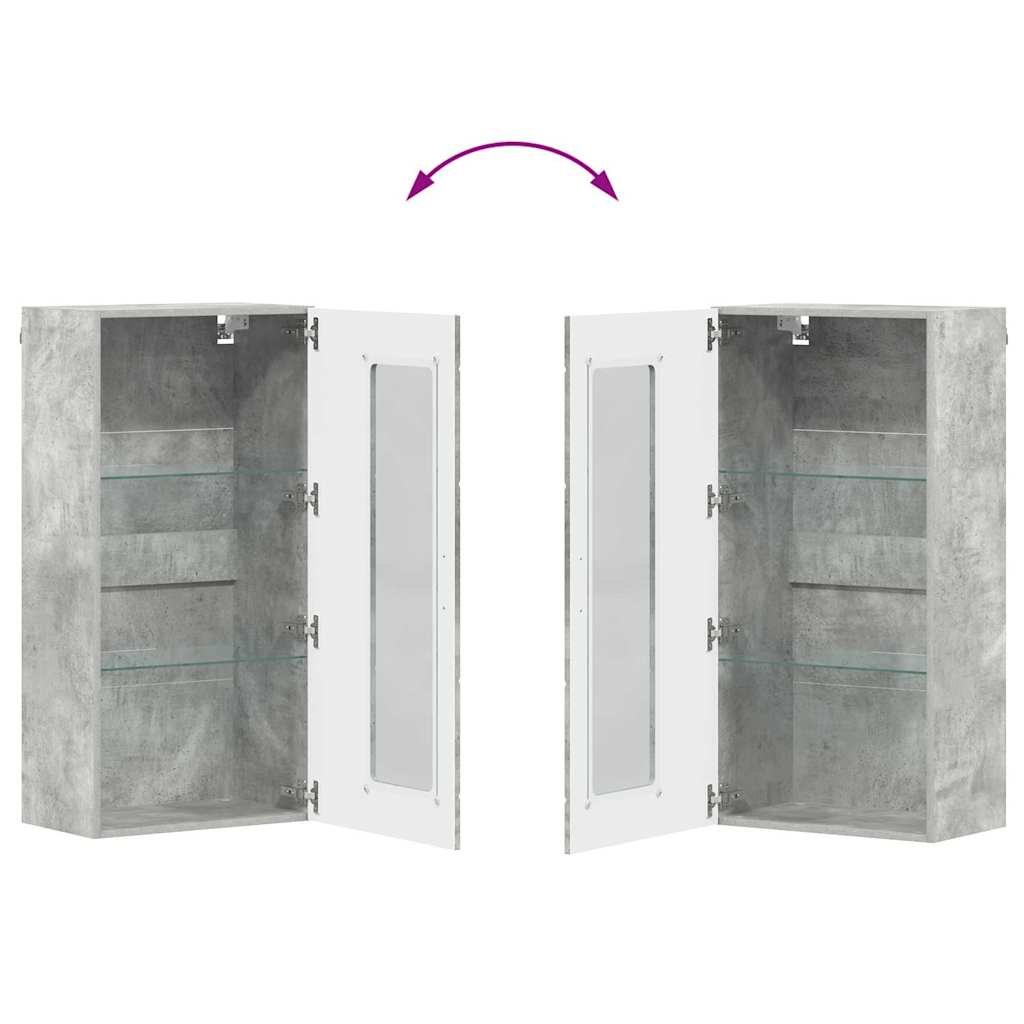 Cabinet en Bois Gris béton 50 x 29 x 100 cm Bois d'ingénierie - XIOS