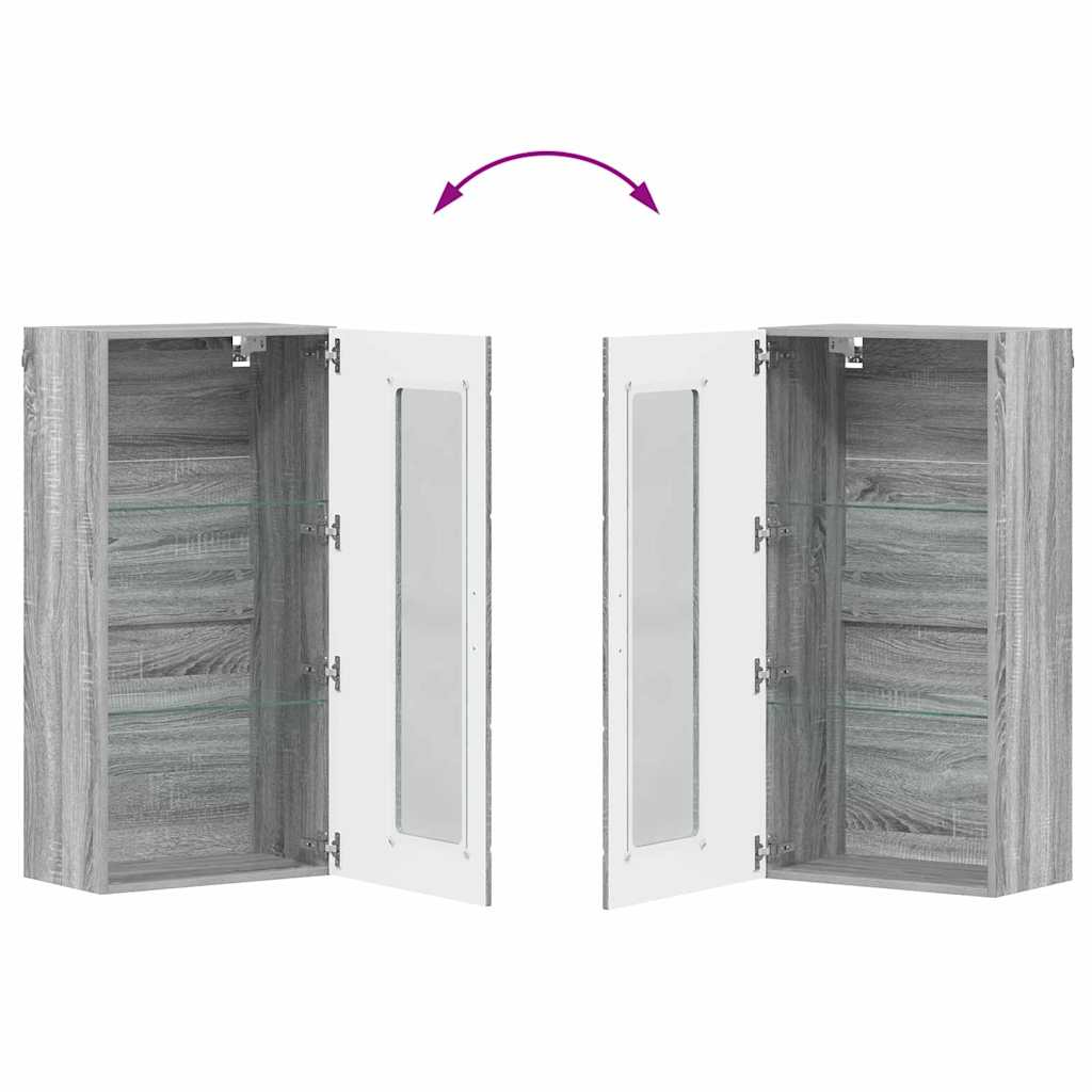 Meuble mural Sonoma gris 55 x 29 x 100 cm Bois d'ingénierie - XIOS