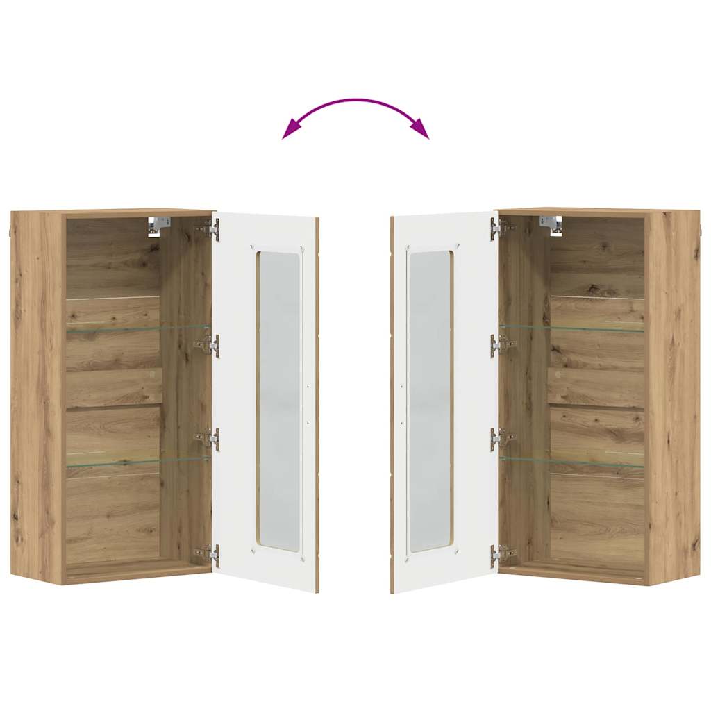 Meuble mural chêne artisanal 55 x 29 x 100 cm Bois d'ingénierie - XIOS