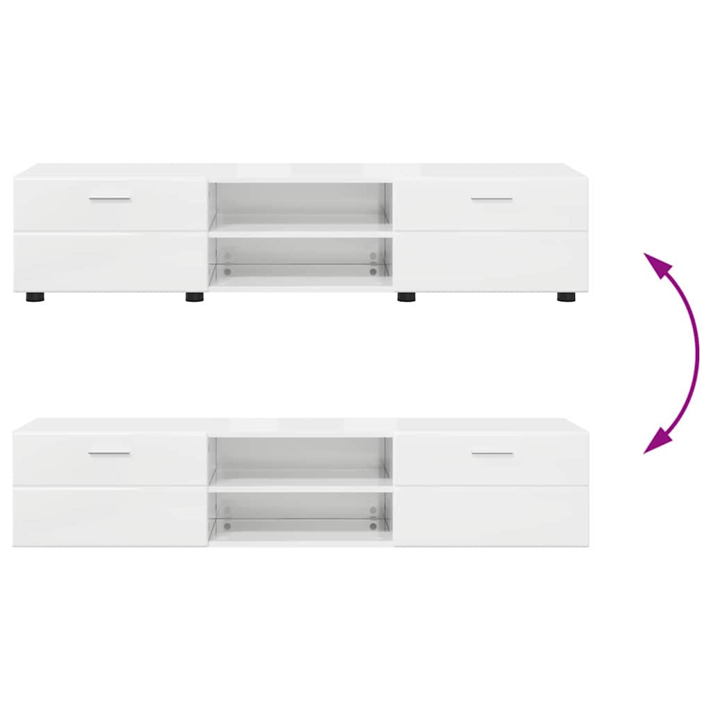 Cabinet en Bois avec tiroir Blanc brillant 150 x 39 x 30 cm - XIOS