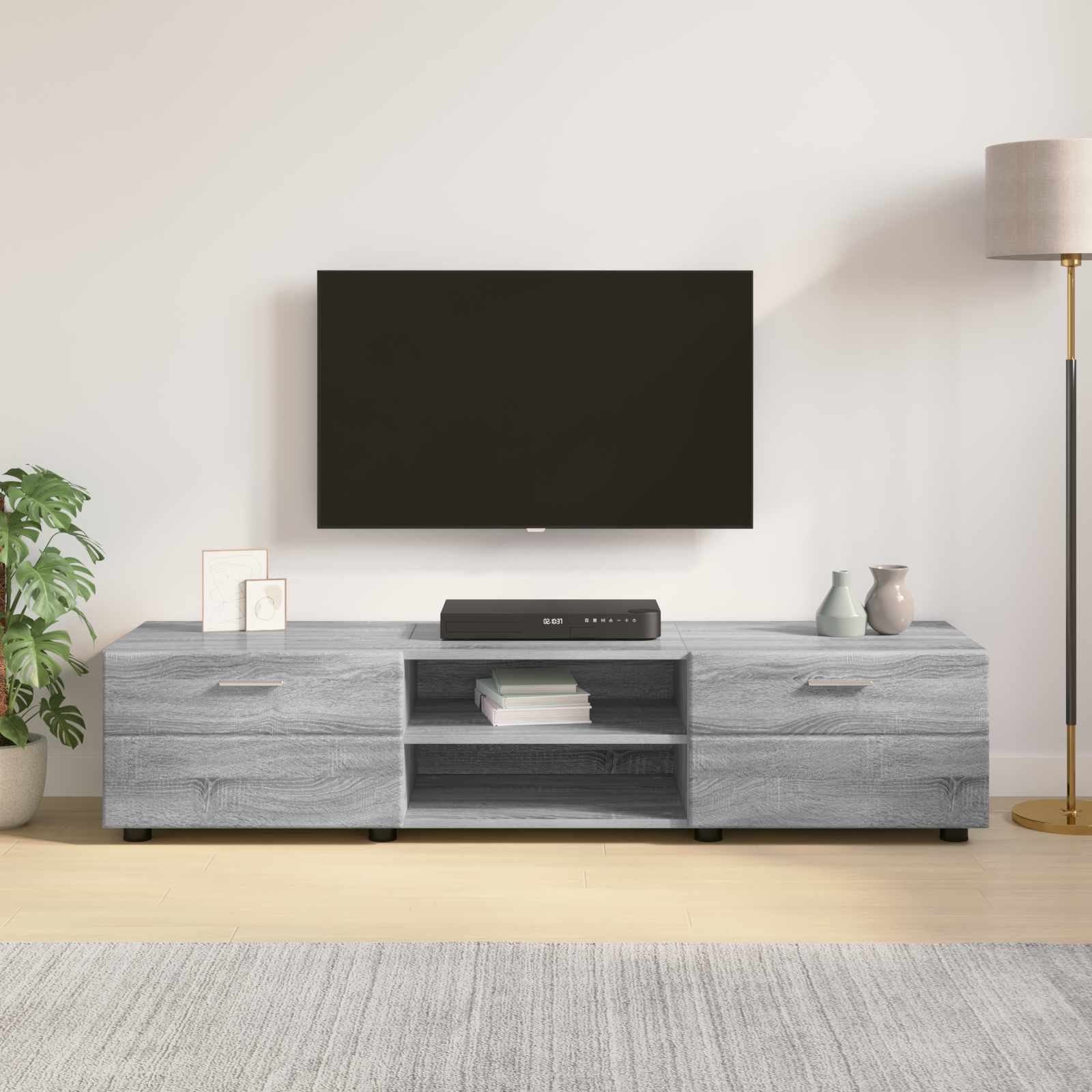 Cabinet en Bois Gris Sonoma 150 x 39 x 30 cm Bois d'ingénierie - XIOS