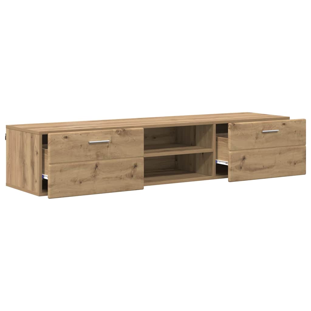 Meuble TV chêne artisanal 150 x 39 x 30 cm Bois d'ingénierie - XIOS