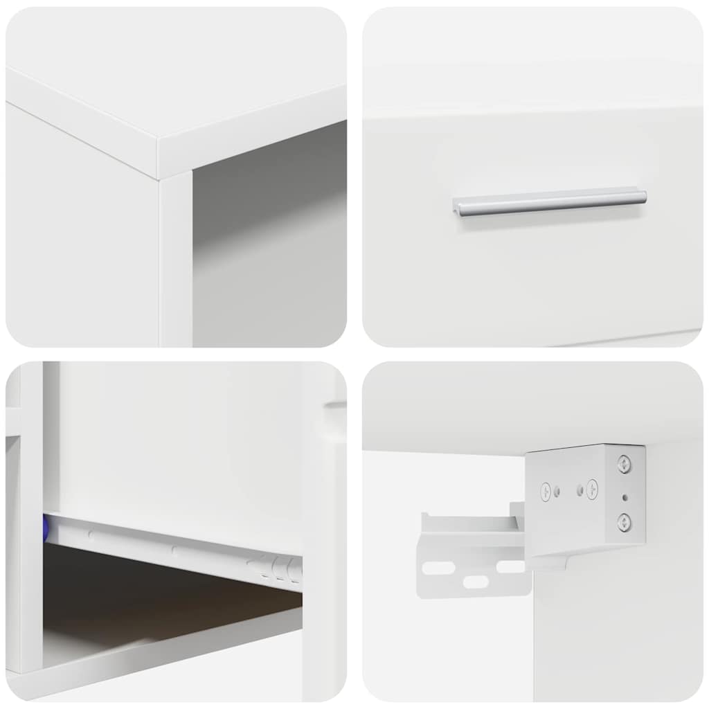 Meuble TV Blanc 100.5 x 39 x 30 cm Bois d'ingénierie - XIOS