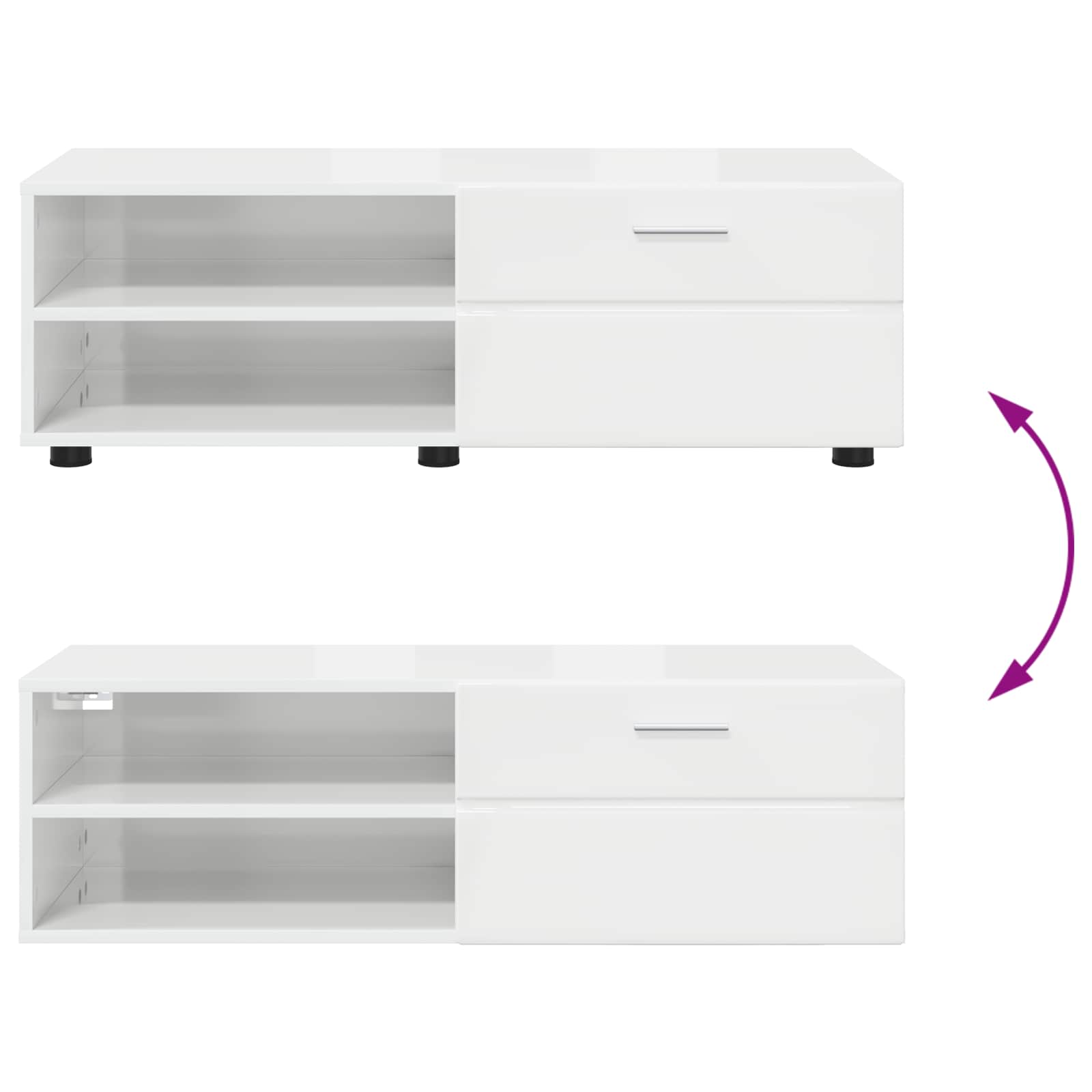 Cabinet en Bois Gris béton 100,5 x 39 x 30 cm Bois d'ingénierie - XIOS