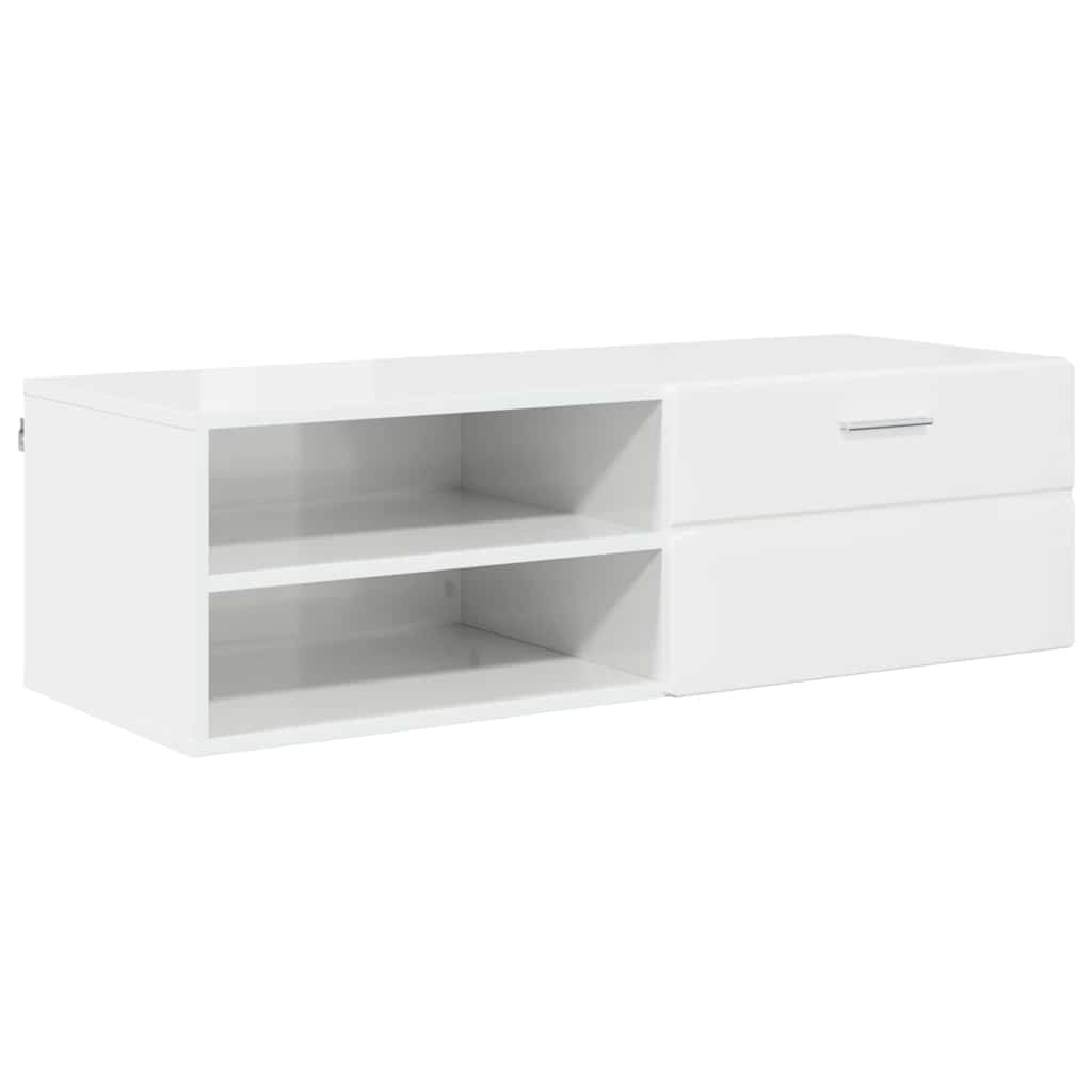 Cabinet en Bois avec tiroir Blanc brillant 100,5 x 39 x 30 cm - XIOS