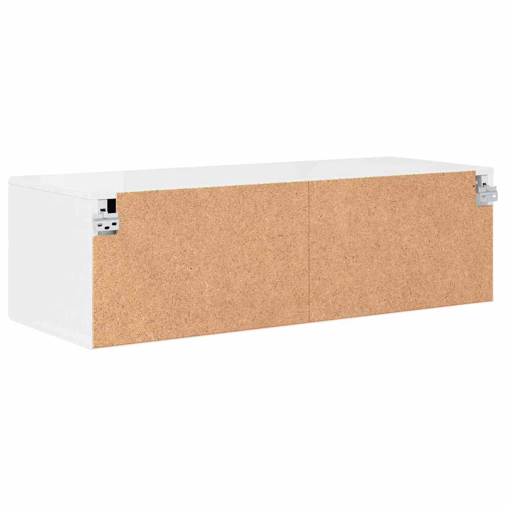 Meuble TV Blanc brillant 100.5 x 39 x 30 cm Bois d'ingénierie - XIOS