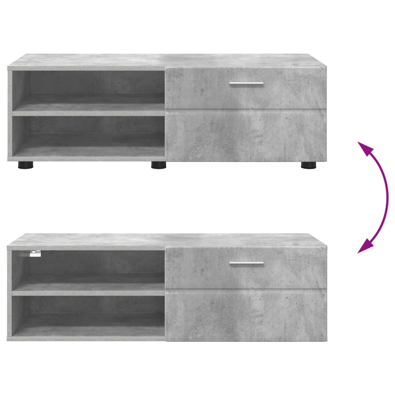 Cabinet en Bois avec tiroir Blanc brillant 100,5 x 39 x 30 cm - XIOS
