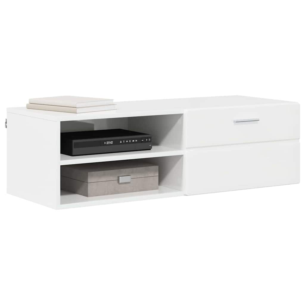 Cabinet en Bois avec tiroir Blanc brillant 100,5 x 39 x 30 cm - XIOS