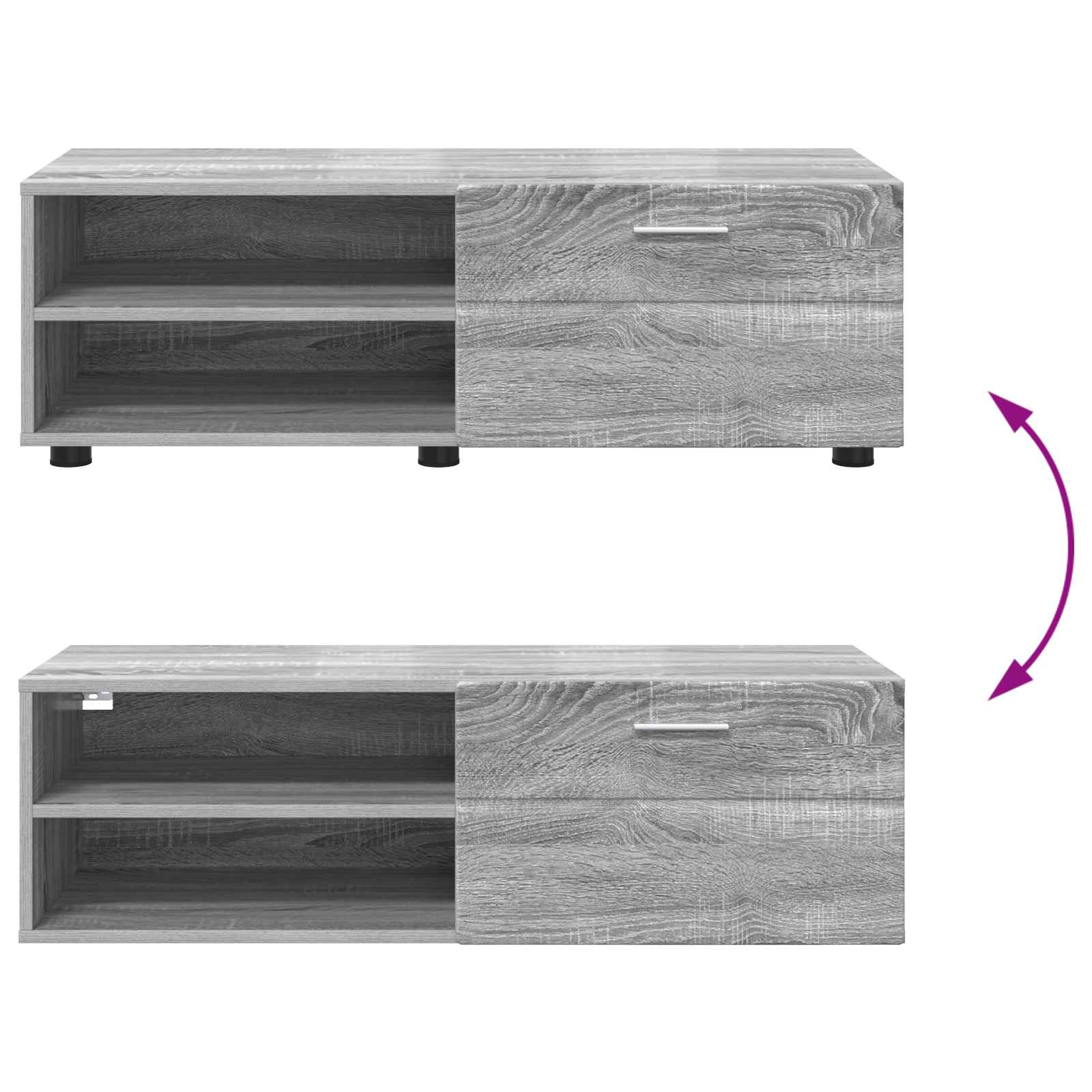 Cabinet en Bois avec tiroir Gris Sonoma 100,5 x 39 x 30 cm - XIOS