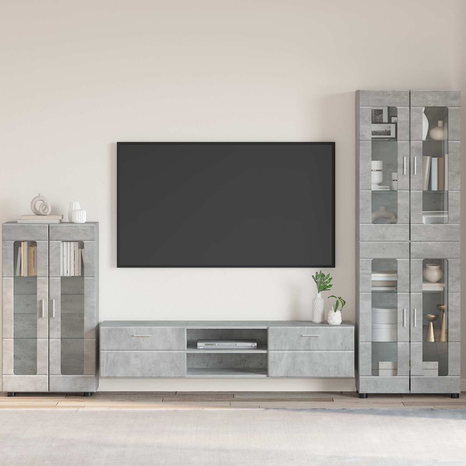 Buffet FLORIN Gris béton 55,5 x 29 x 100 cm Bois d'ingénierie