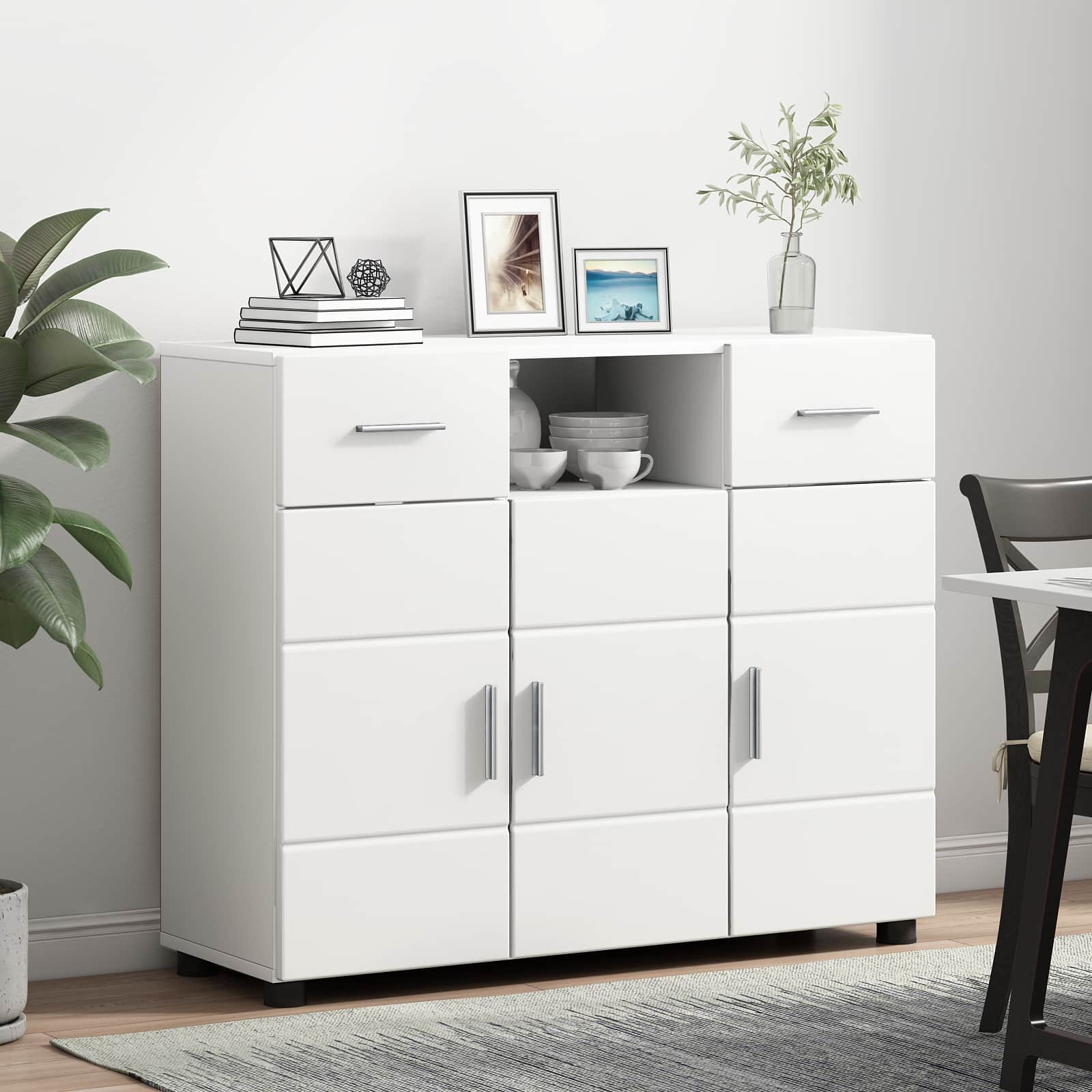 Cabinet en Bois Blanc 88,5 x 30,5 x 73 cm Bois d'ingénierie - XIOS