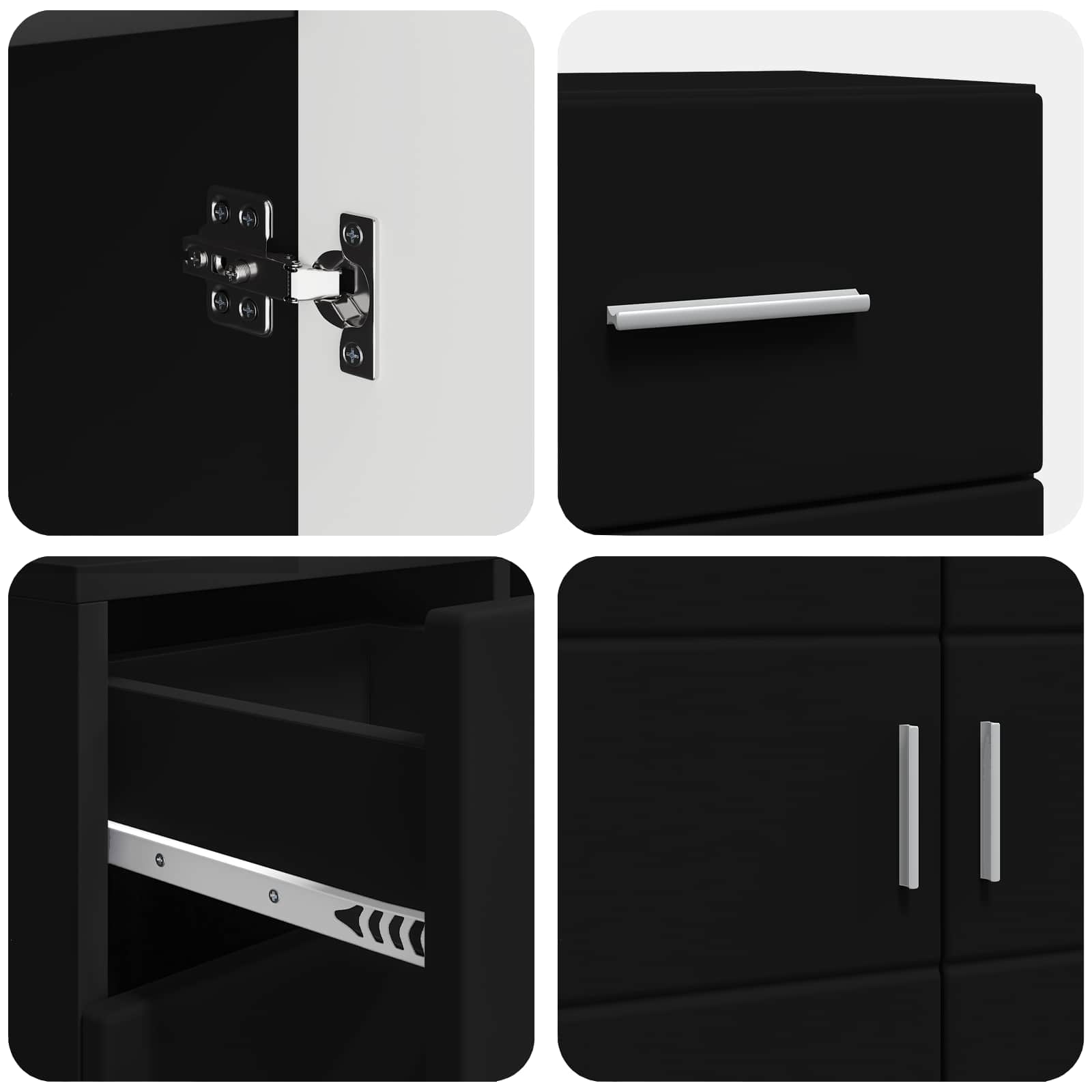Cabinet en Bois Noir 88,5 x 30,5 x 73 cm Bois d'ingénierie - XIOS