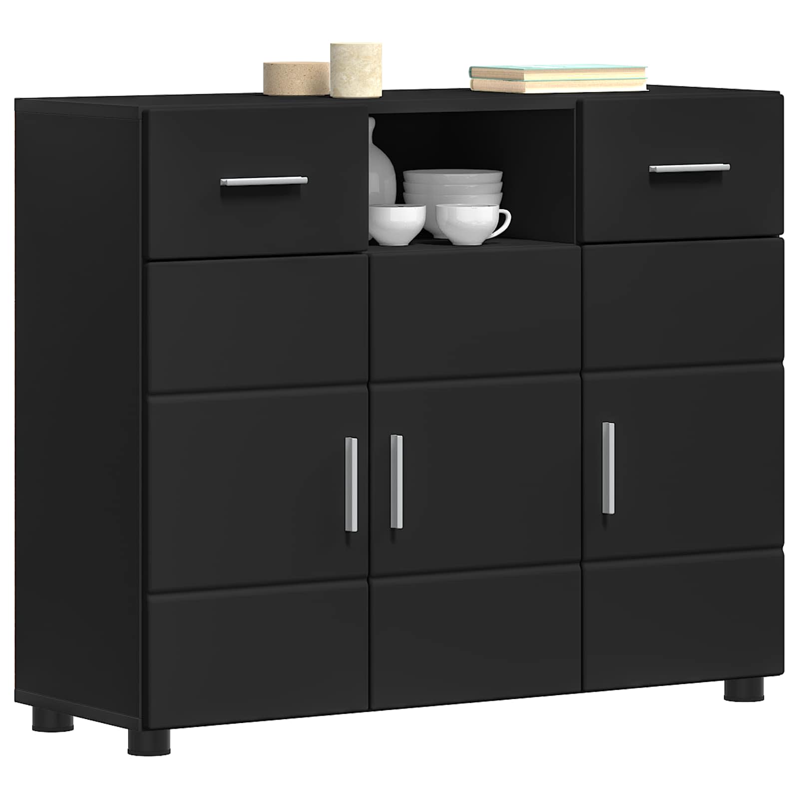 Cabinet en Bois Noir 88,5 x 30,5 x 73 cm Bois d'ingénierie - XIOS