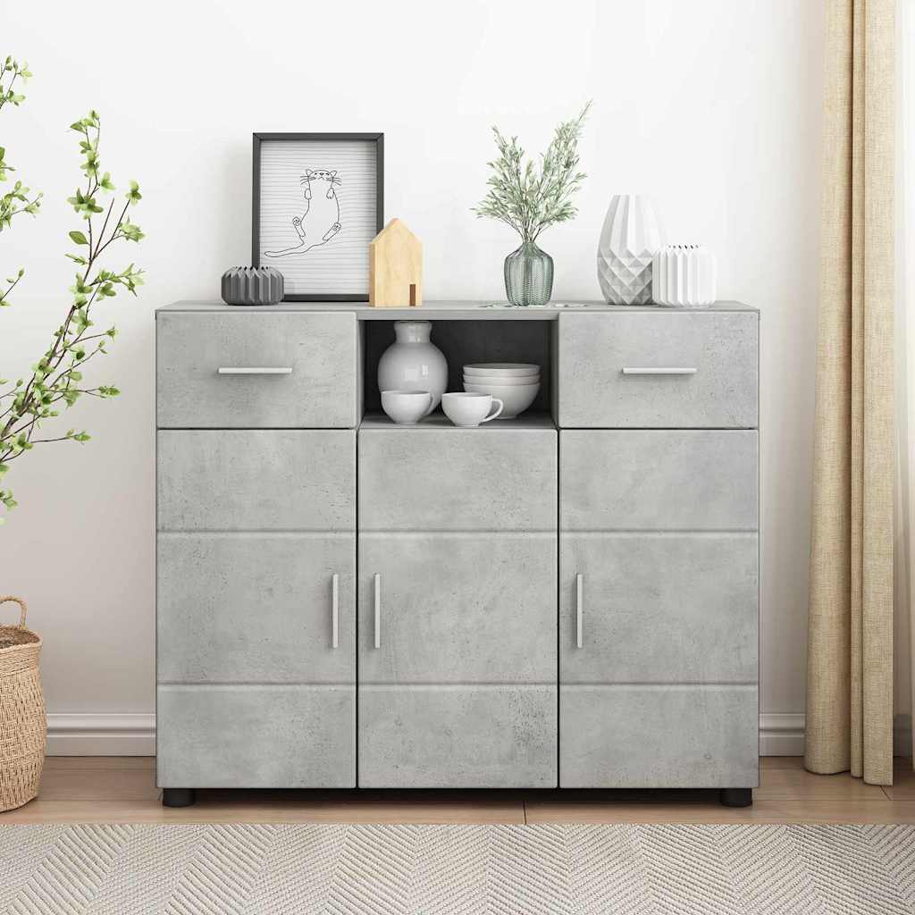 Cabinet en Bois avec tiroir Gris béton 88,5 x 30,5 x 73 cm - XIOS