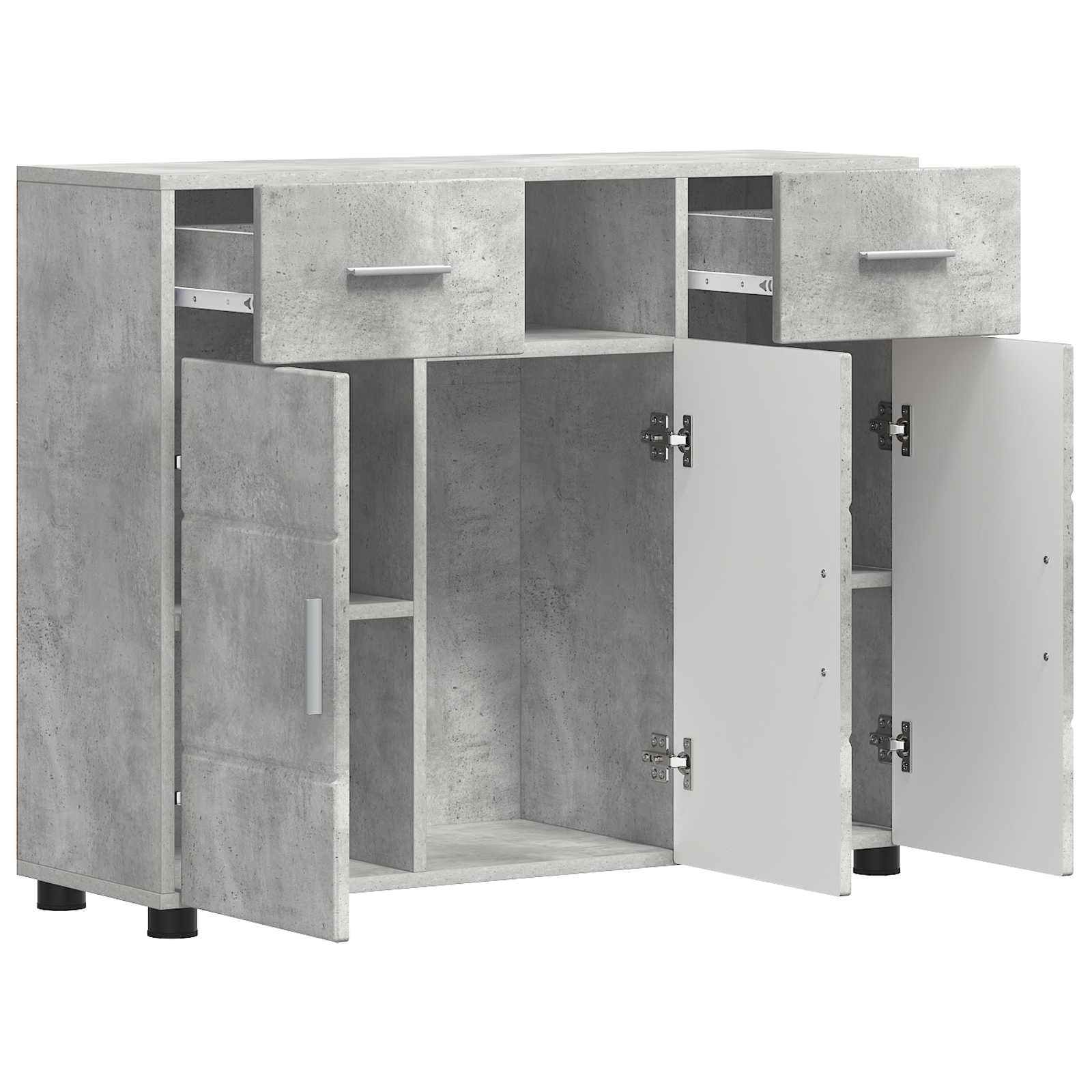 Cabinet en Bois avec tiroir Gris béton 88,5 x 30,5 x 73 cm - XIOS