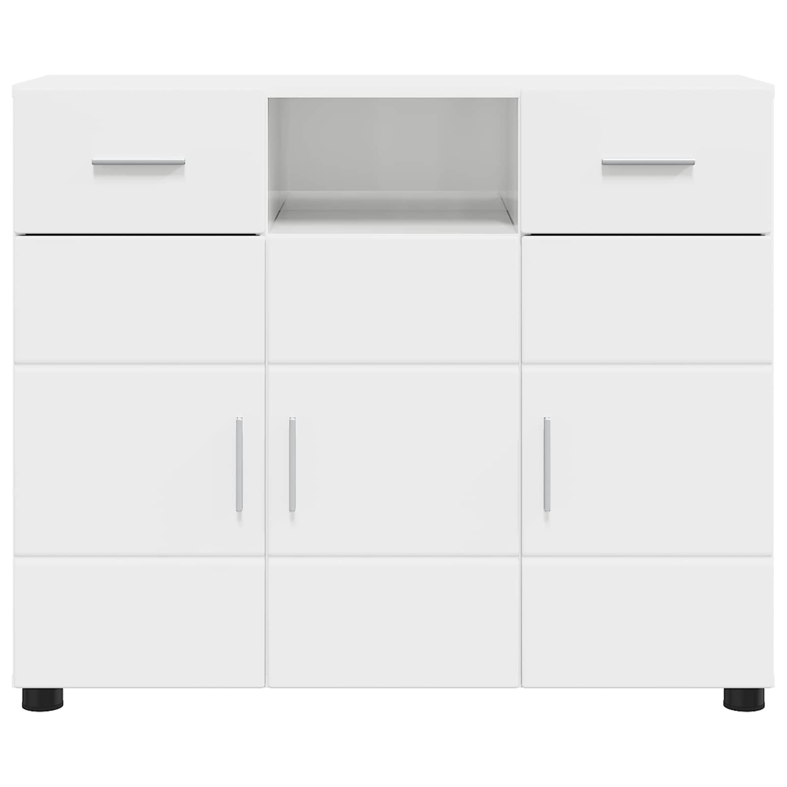 Cabinet en Bois avec tiroir Blanc brillant 88,5 x 30,5 x 73 cm
