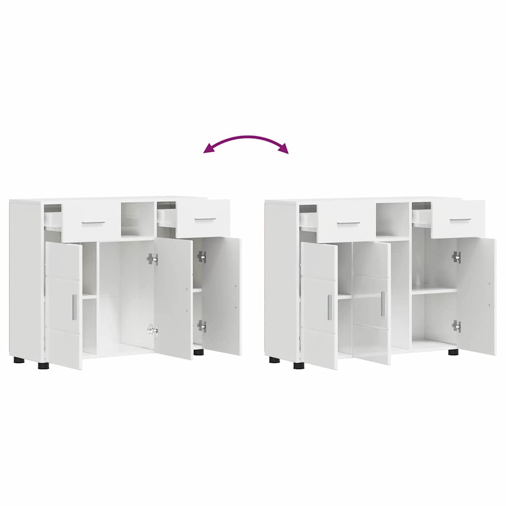 Buffet Blanc brillant 88.5 x 30.5 x 73 cm Bois d'ingénierie - XIOS