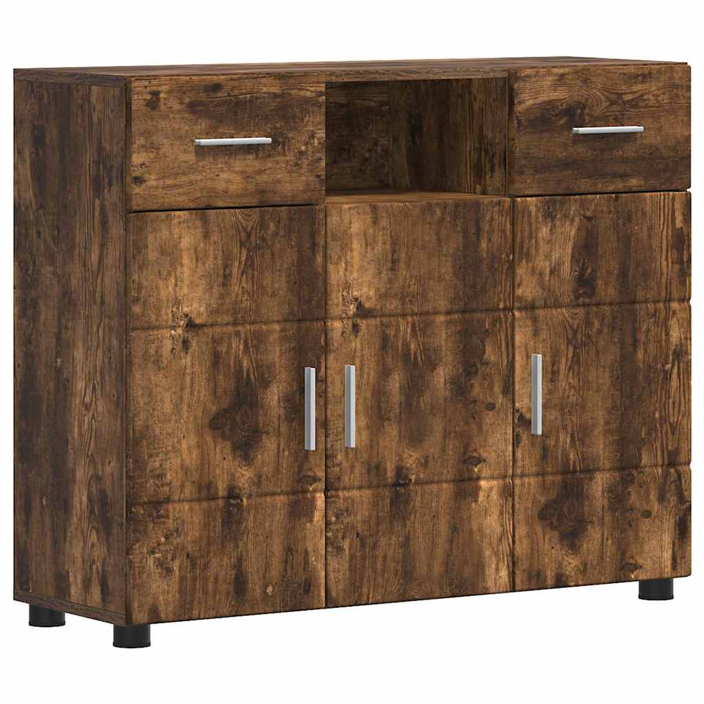 Cabinet en Bois avec tiroir Chêne fumé 88,5 x 30,5 x 73 cm - XIOS
