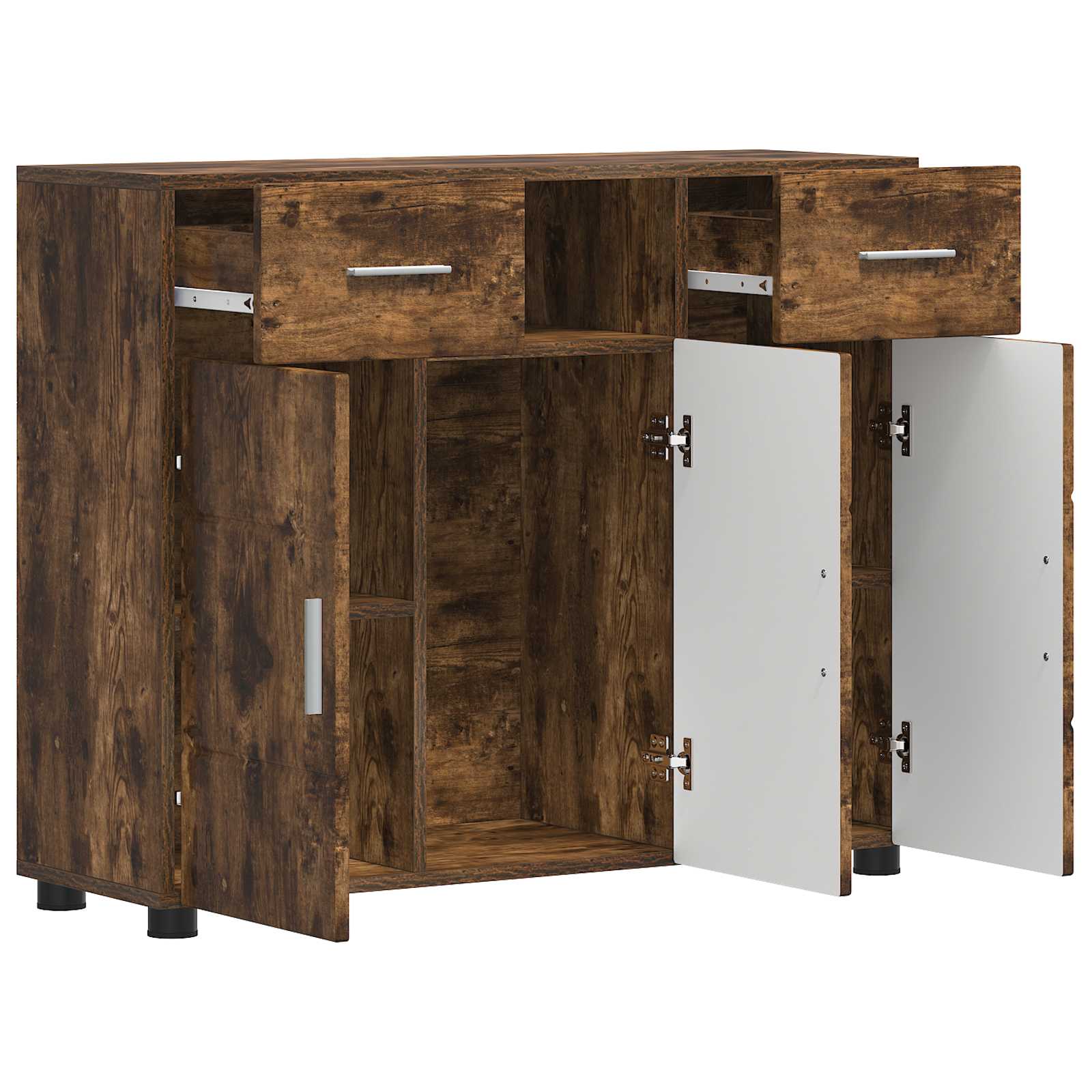 Cabinet en Bois avec tiroir Chêne fumé 88,5 x 30,5 x 73 cm - XIOS